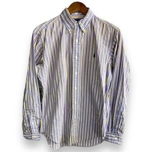 Purple Striped Polo Ralph Lauren Button Down Shirt Size S